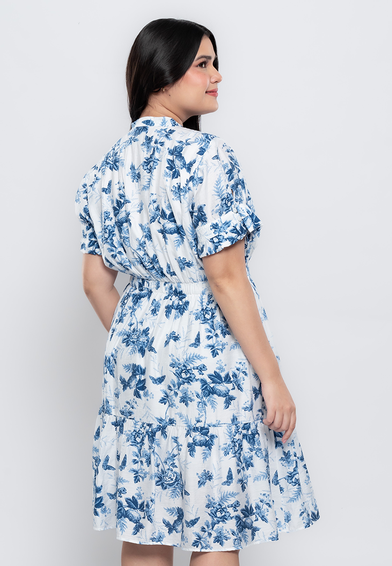 Milly Plus Size Rosselle Button-down Dress in Floral Print