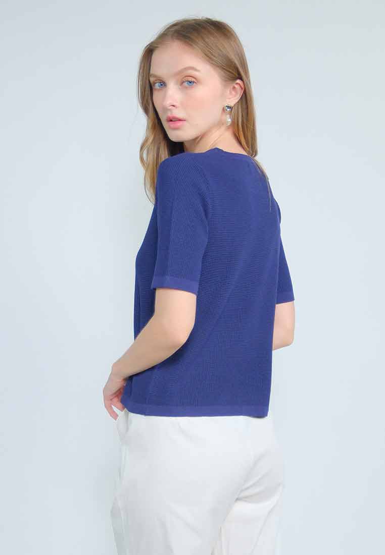 Isolyn Knitted Top with Tone on Tone Ribbing