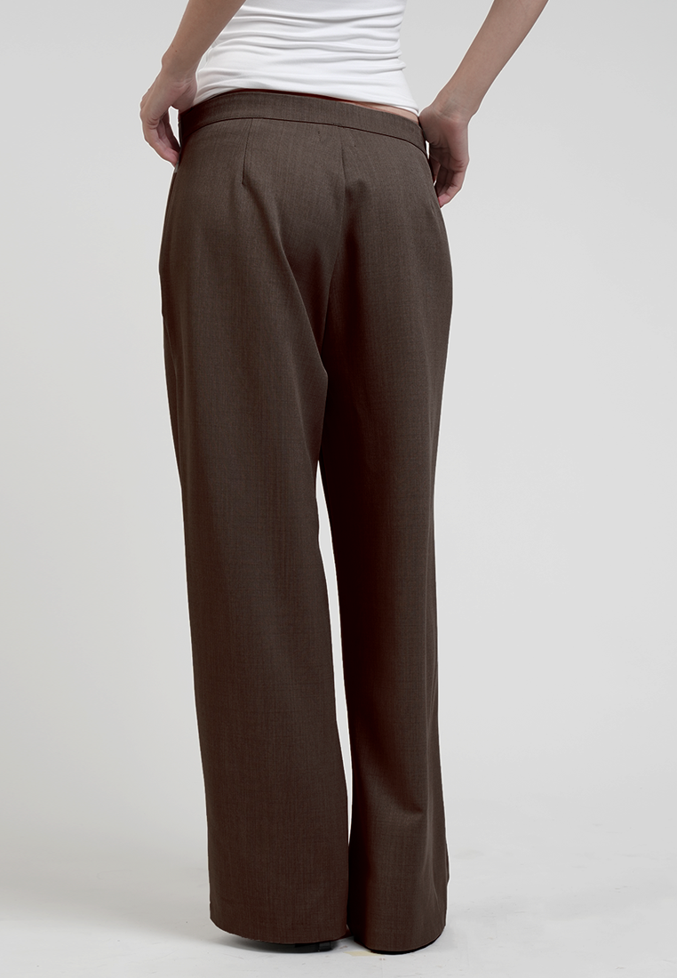 Charlie Button-Accent Straight Pants