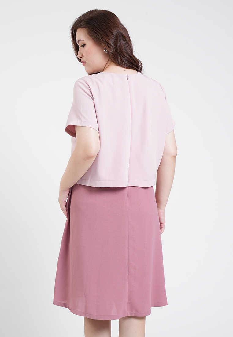 Milly Plus Size Samantha Floral Overlay A-Line Dress