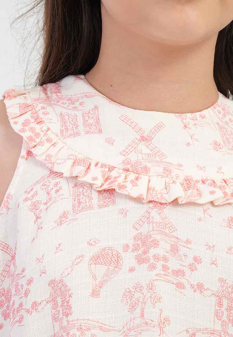 Treehouse Maya Windmill & Balloon Print Girl's Top