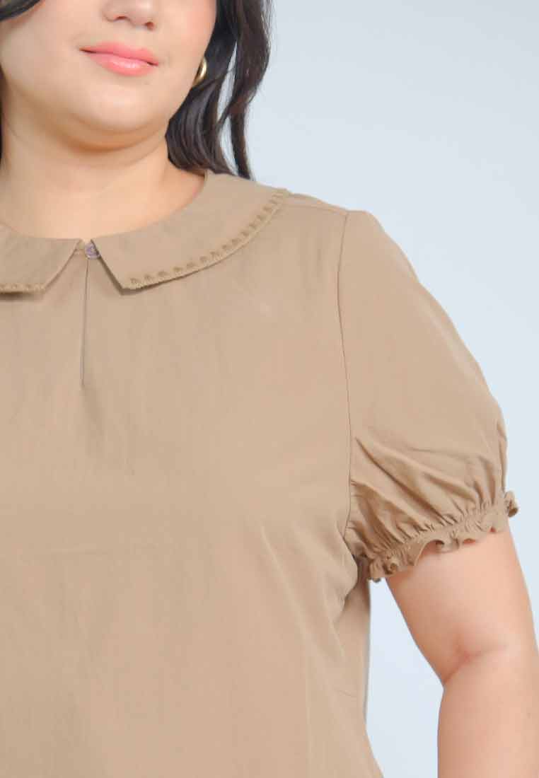Milly Plus Size Raelyn Top with Embroidered Collar