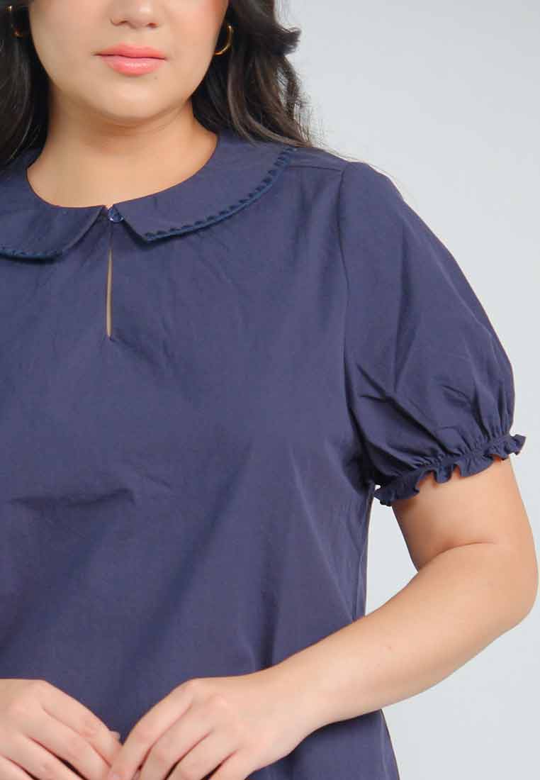 Milly Plus Size Raelyn Top with Embroidered Collar