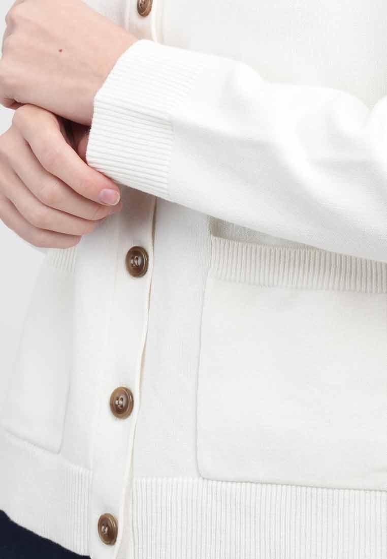 Liana Essential Knit Crewneck Cardigan with Pockets