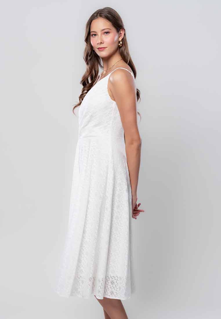 Briar Lace Sleeveless Dress with Overlap Detail