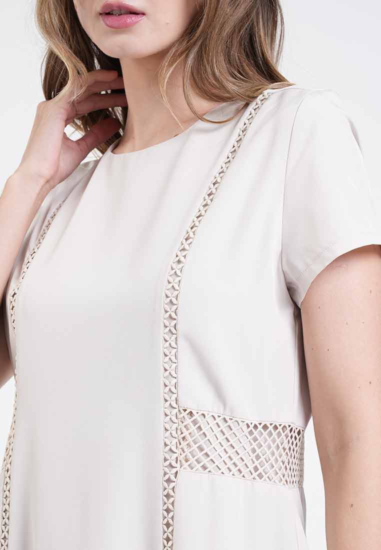 Vanessa Lace-Trim A-Line Dress