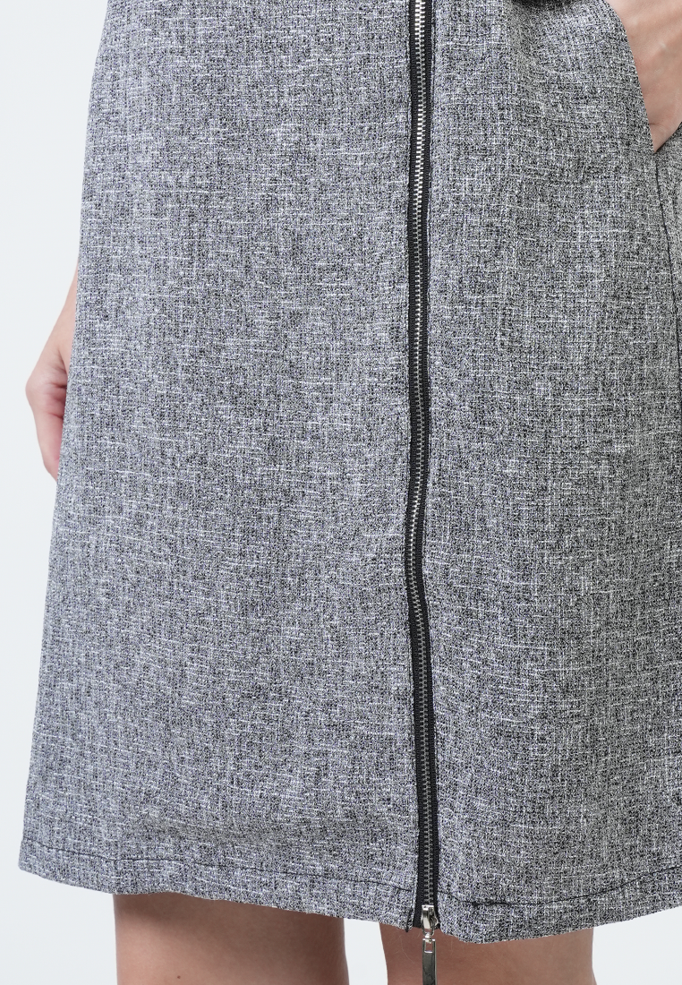 Mara Zip-Detail Tweed Shift Dress