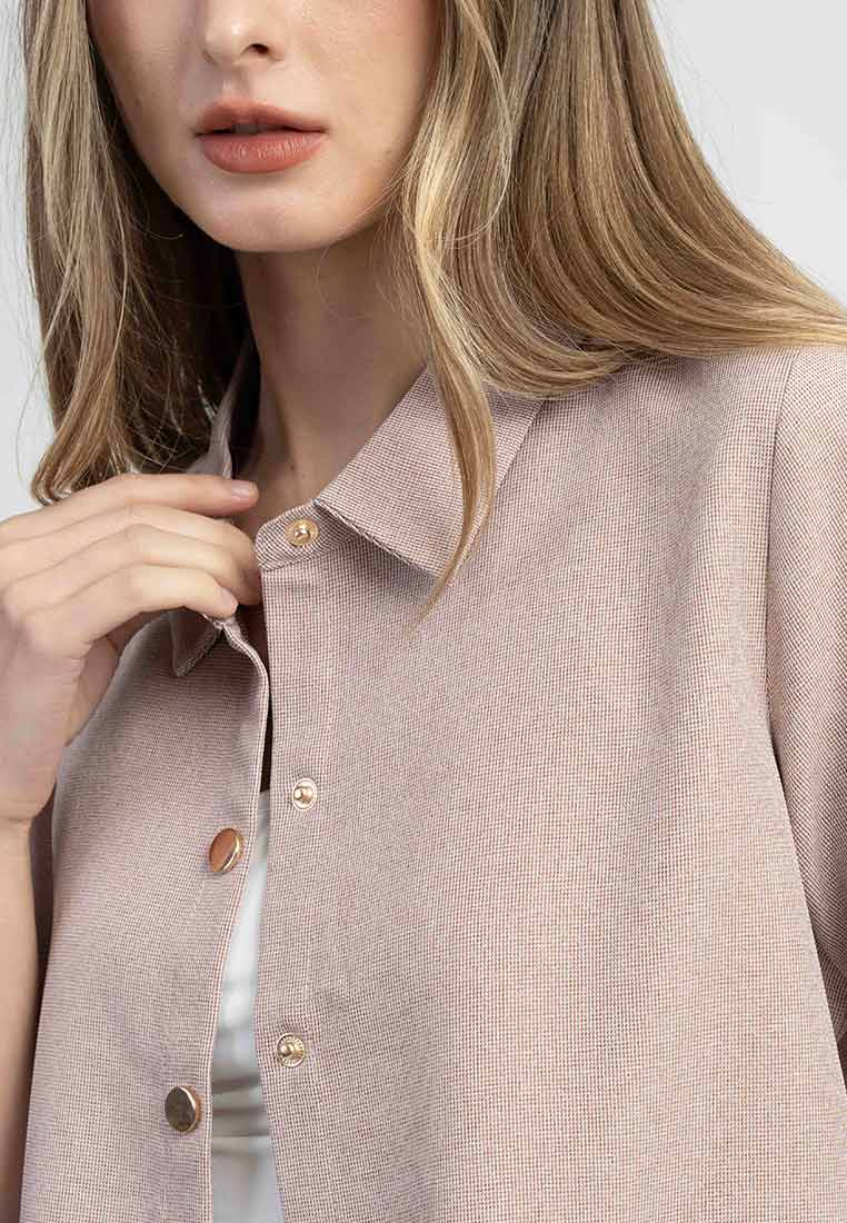 Carys Collared Short Sleeve Button-Down Top