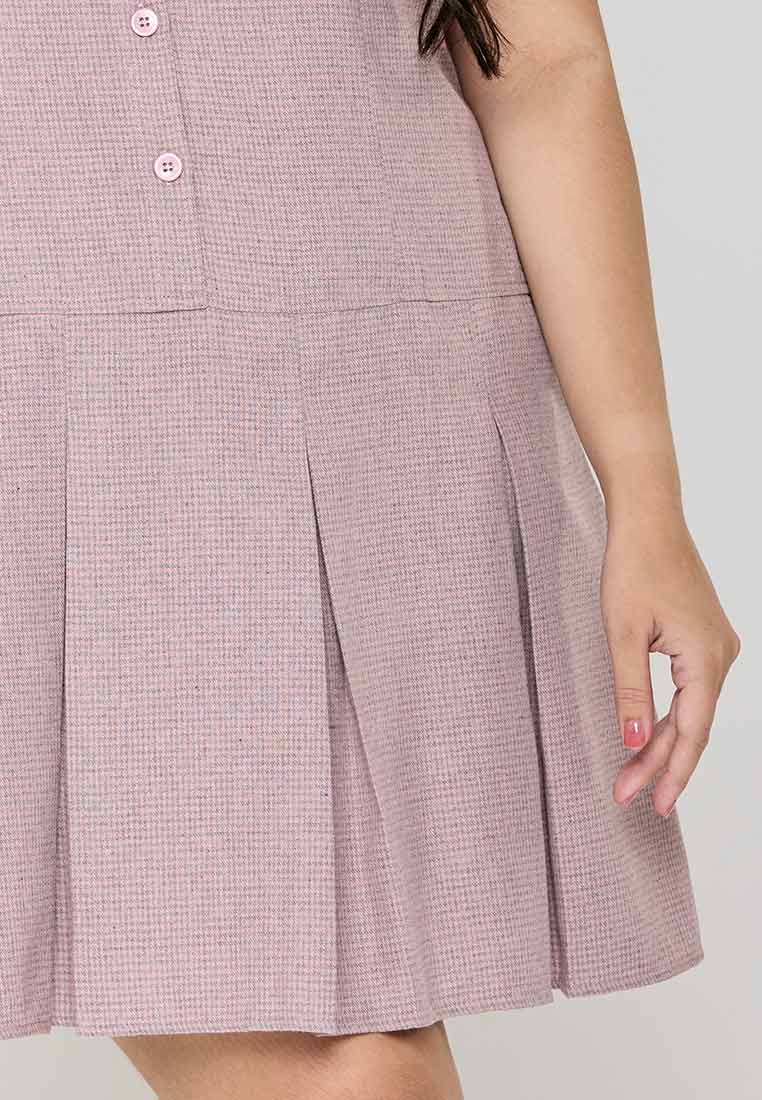 Milly Plus Size Sunniva Shirt Dress with Pleated Hem Details
