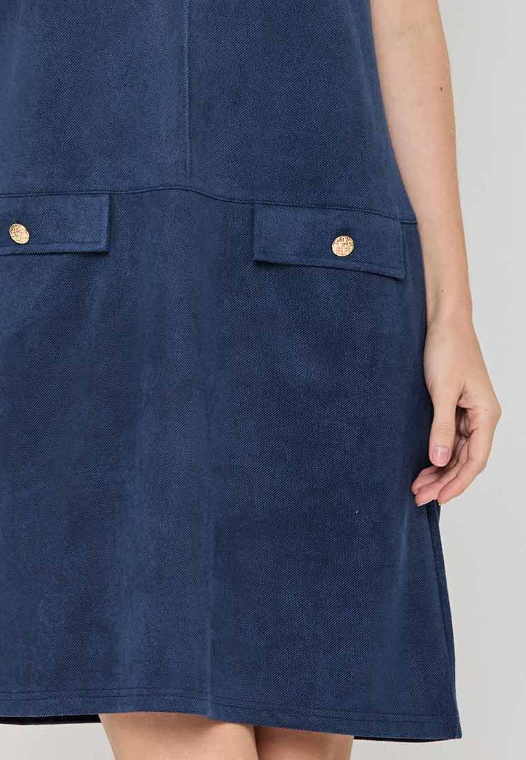 Ramona Shift Dress with Neckline Ribbing
