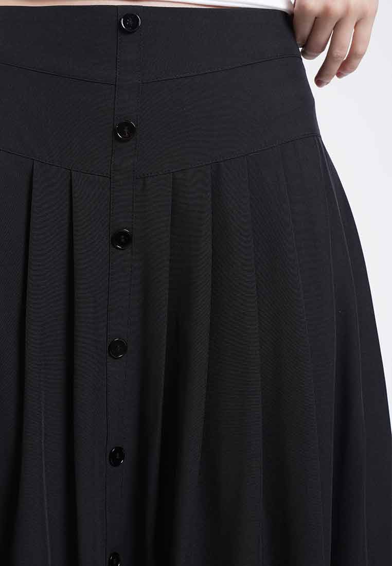 Kelsey Button A-Line Midi Skirt