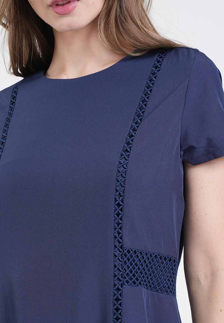 Vanessa Lace-Trim A-Line Dress