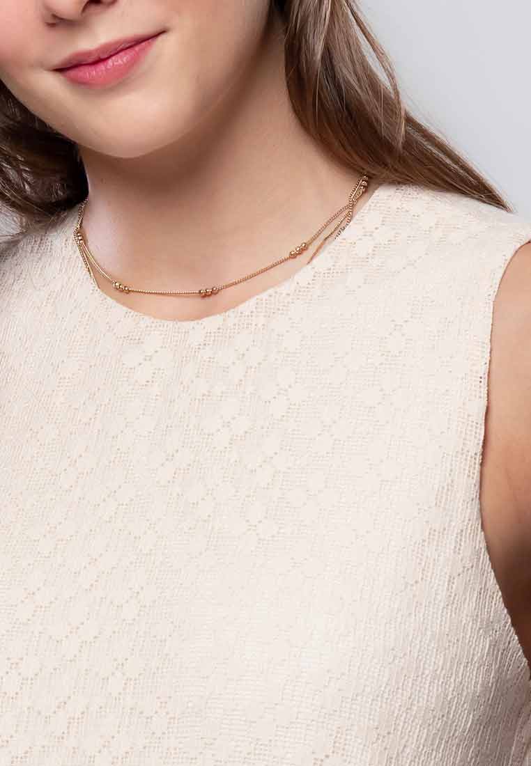 Soreille Sleeveless Lace Dress with Rounded Neckline