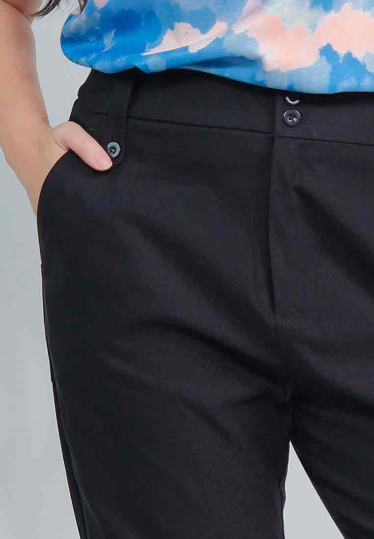 Milly Plus Size Freya Slim Pants with Belt Loop Detail