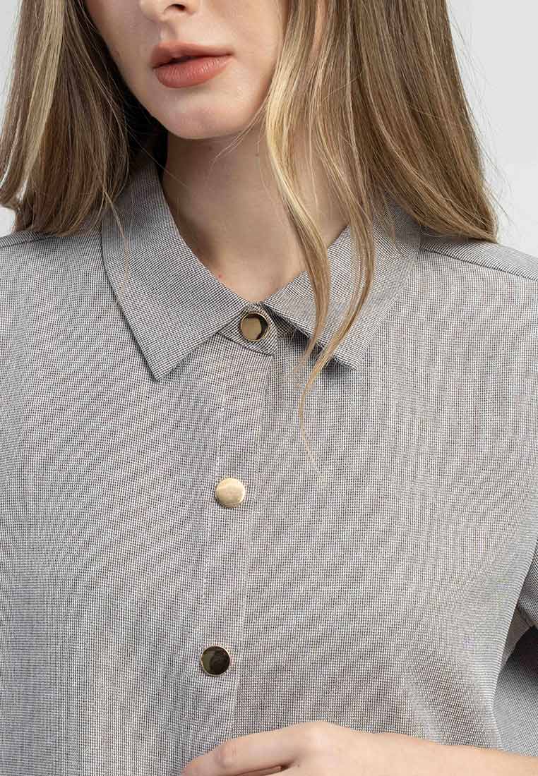 Carys Collared Short Sleeve Button-Down Top