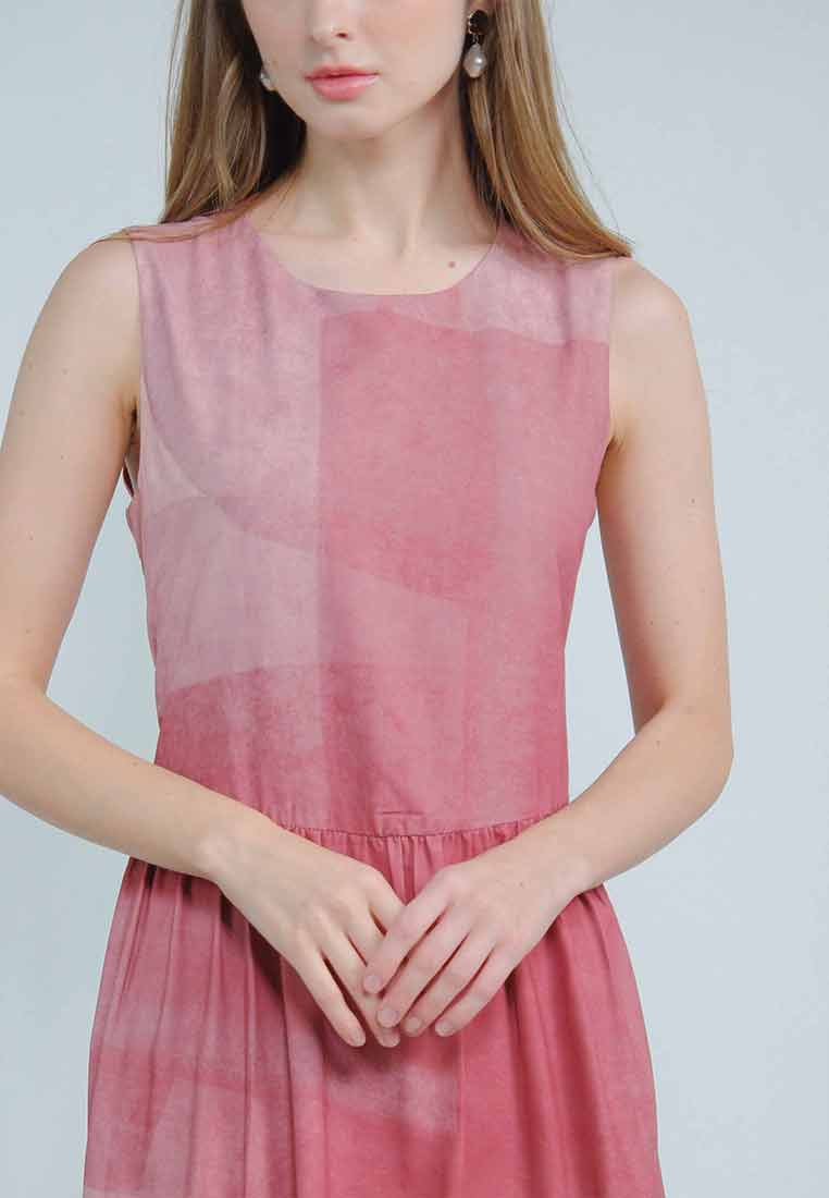Solviennne Sleeveless Dress in Abstract Print