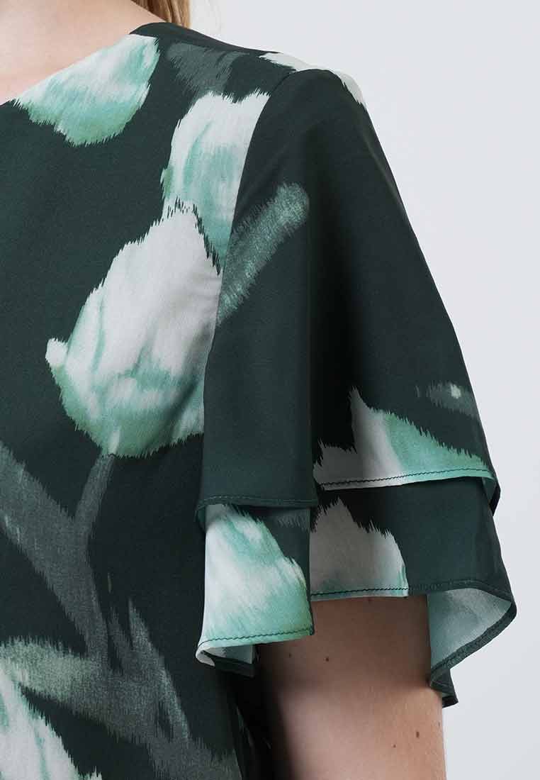 Ivy Tulip Print Double-Flutter Top