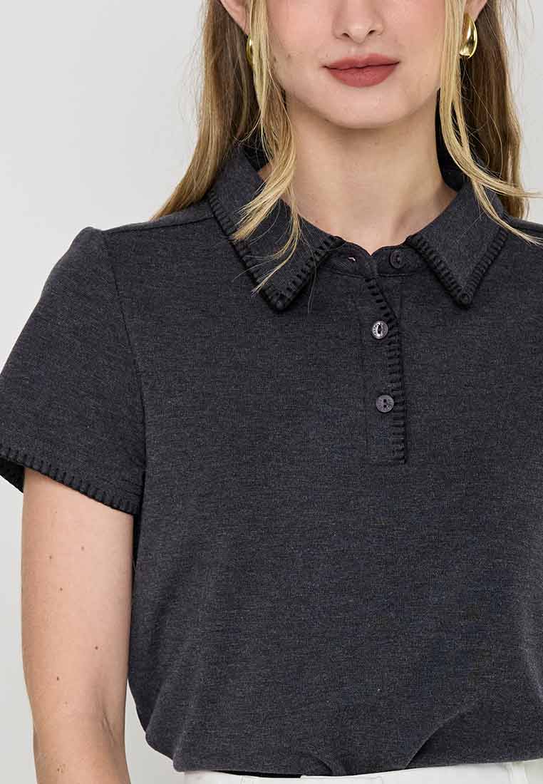 Jovie Collared Stitch Knit Top