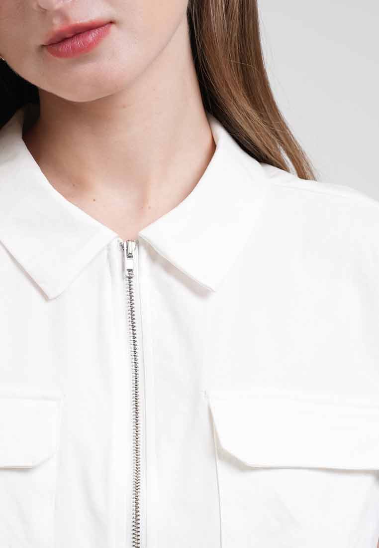 Lucia Zip-Front Utility Shirt