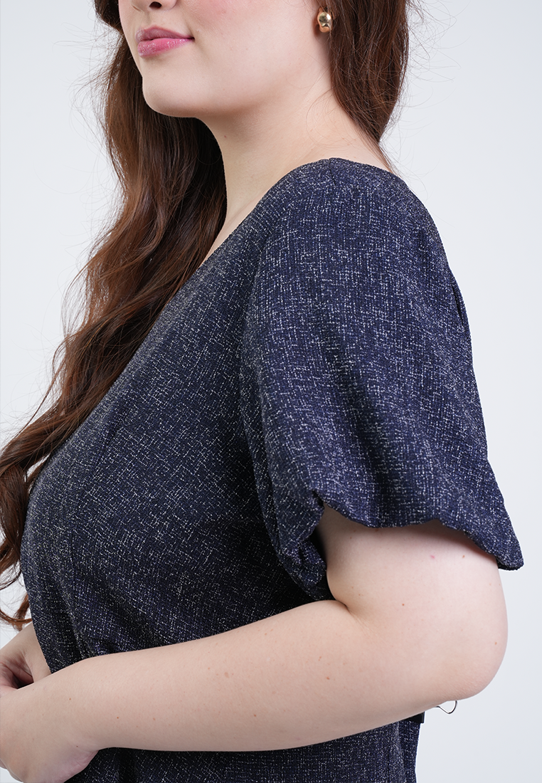 Milly Plus Size Angelina Flutter Sleeve Tweed Dress