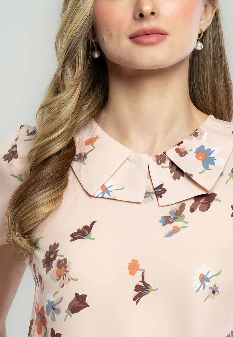 Blush Blossom Petal-Collar Blouse