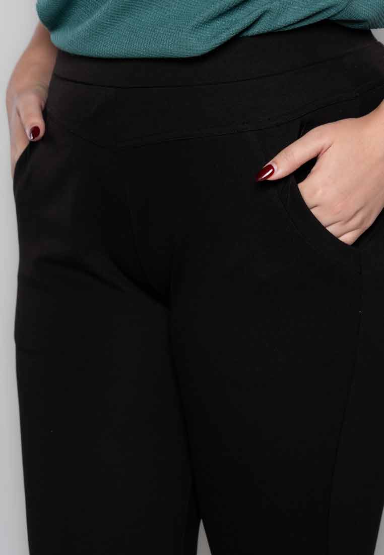 Milly Plus Size Imogene Spandex Pants with Button Detaill