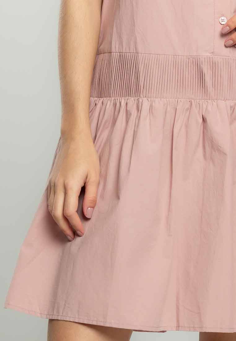 Rosy Collared Shirt Dress