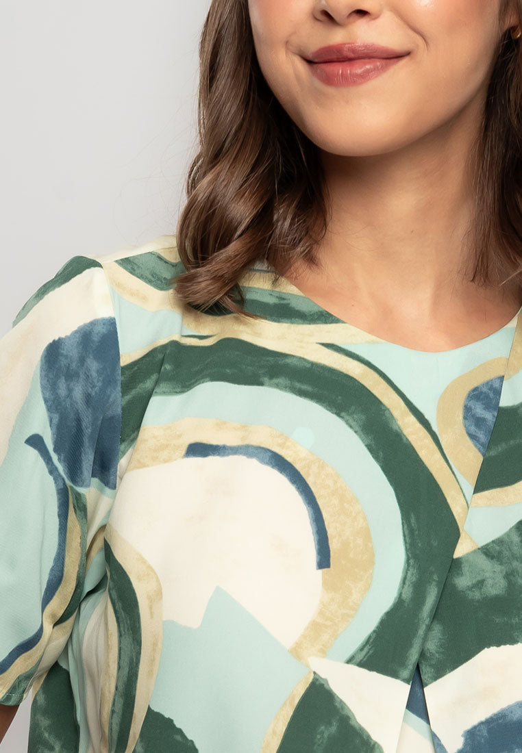 Georgette Top in Graphic Print