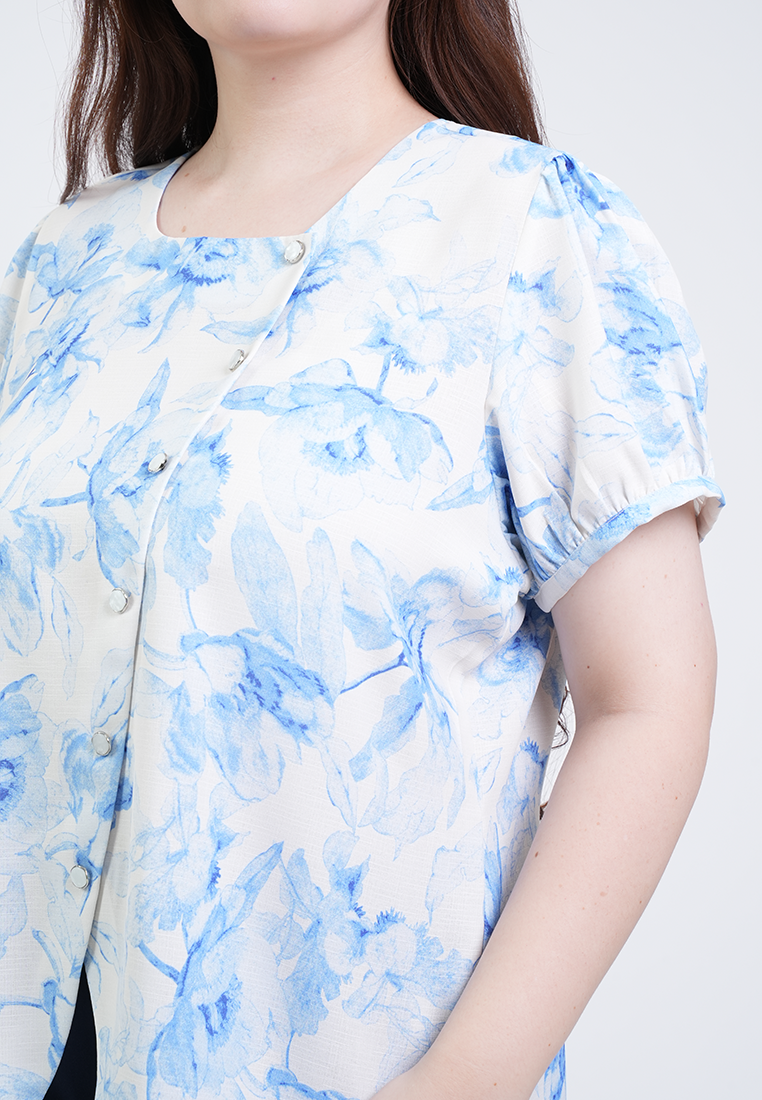 Milly Plus Size Isabelle Floral Button Front Top