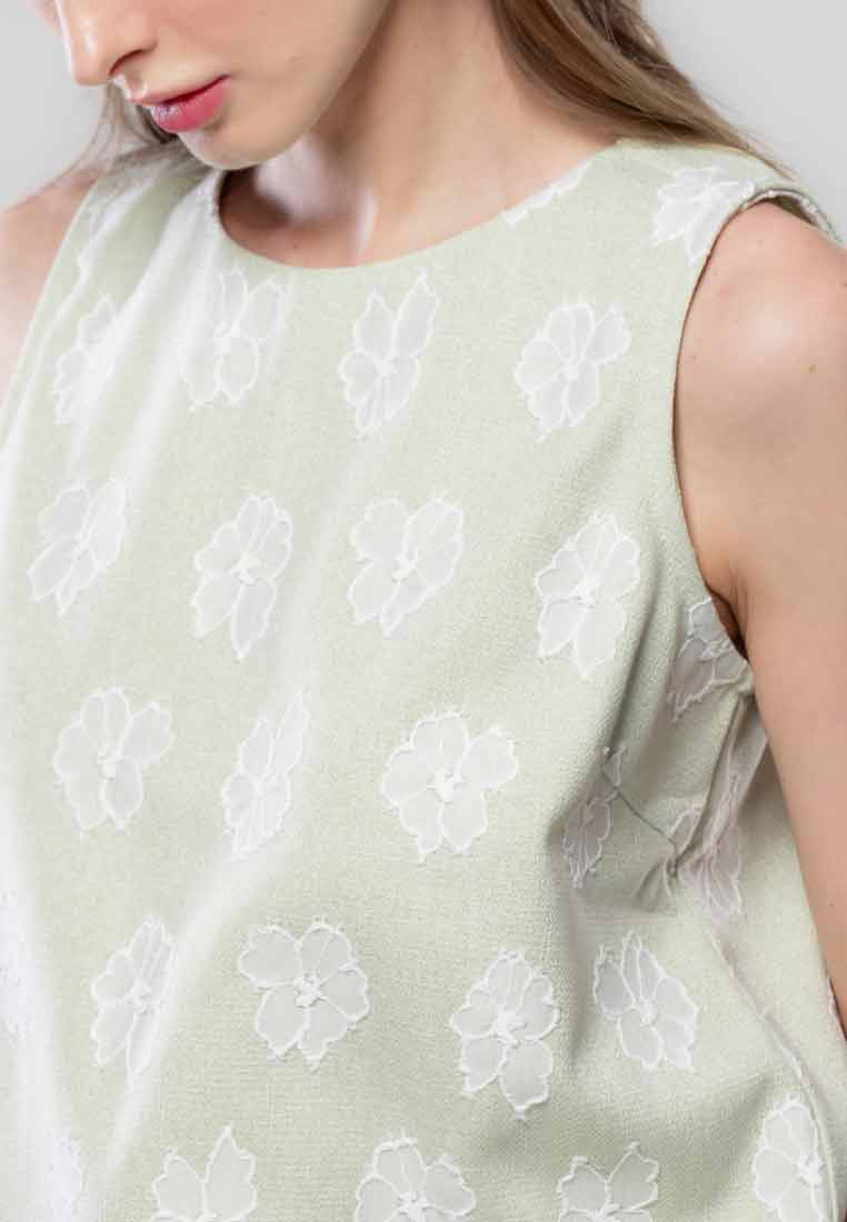 Paperdolls Elysia Rue Floral Embroidered Sleeveless Top