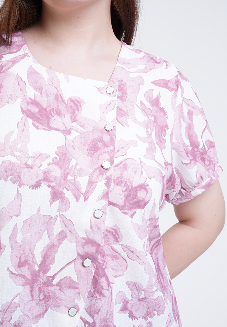 Milly Plus Size Isabelle Floral Button Front Top