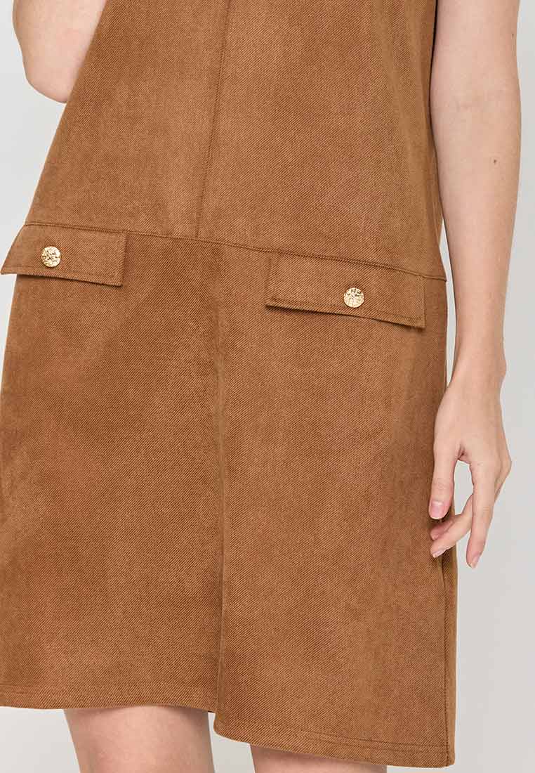 Ramona Shift Dress with Neckline Ribbing