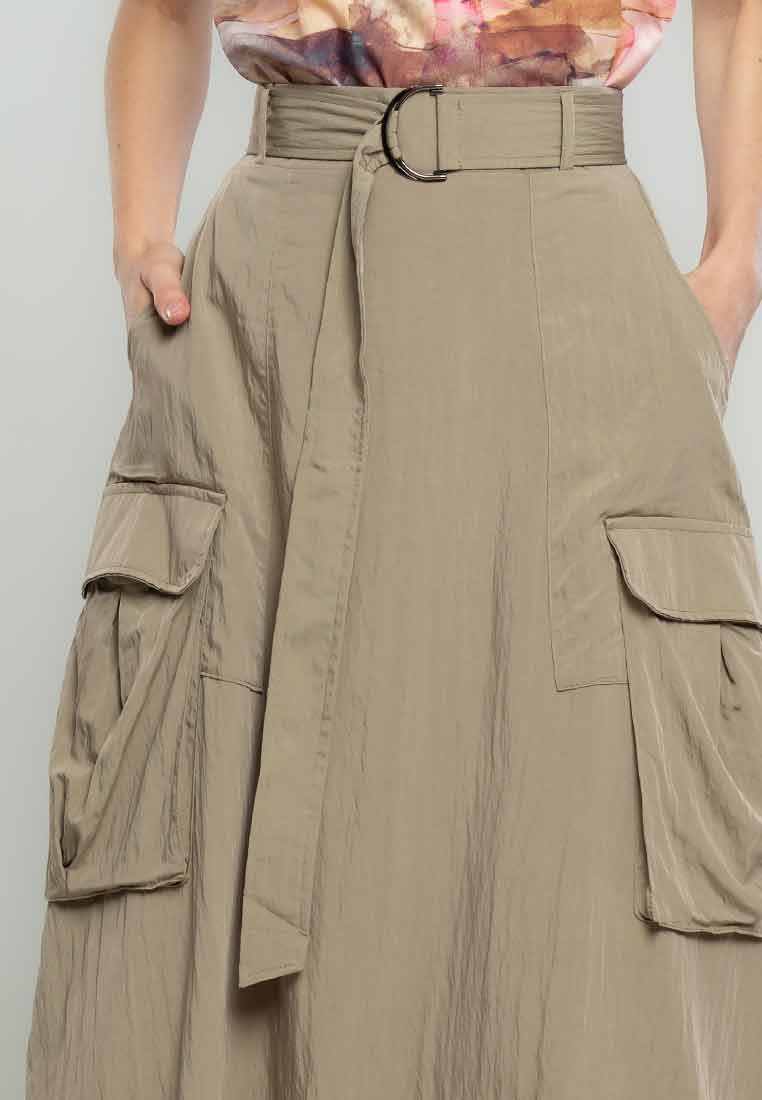 Isla Cargo Belted Maxi Skirt