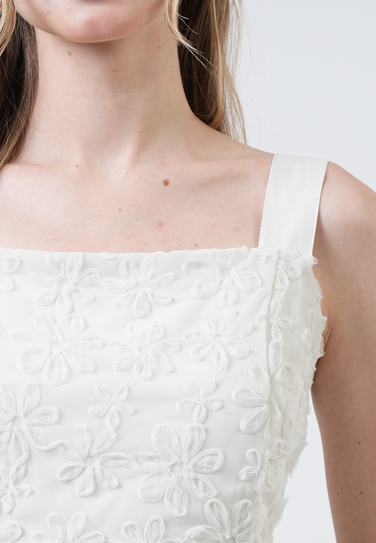 Daphne Lace Bodice Pleated Midi Dress
