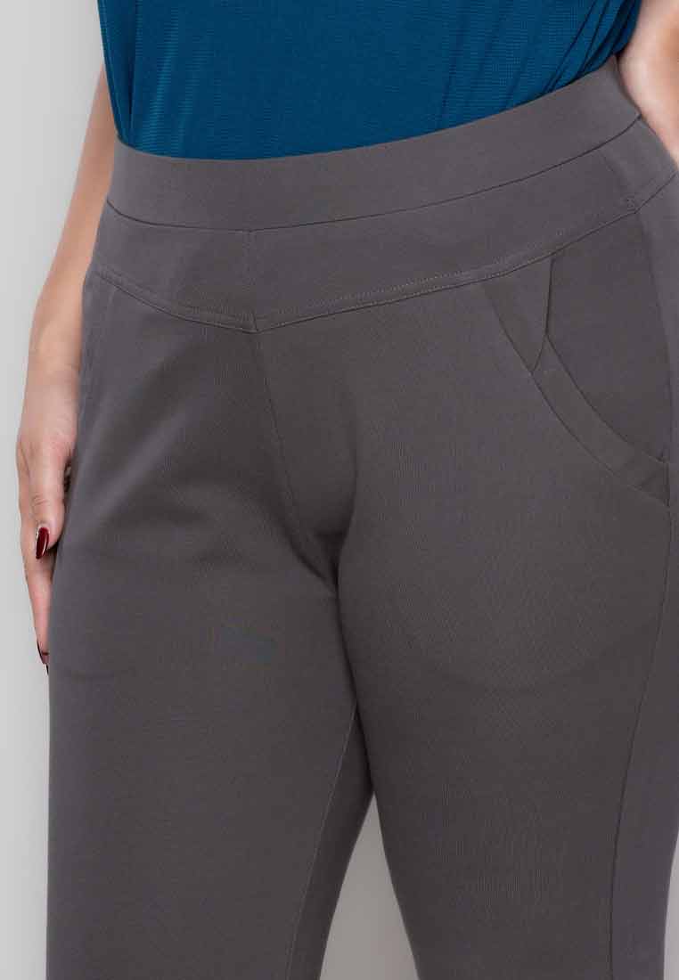 Milly Plus Size Imogene Spandex Pants with Button Detaill