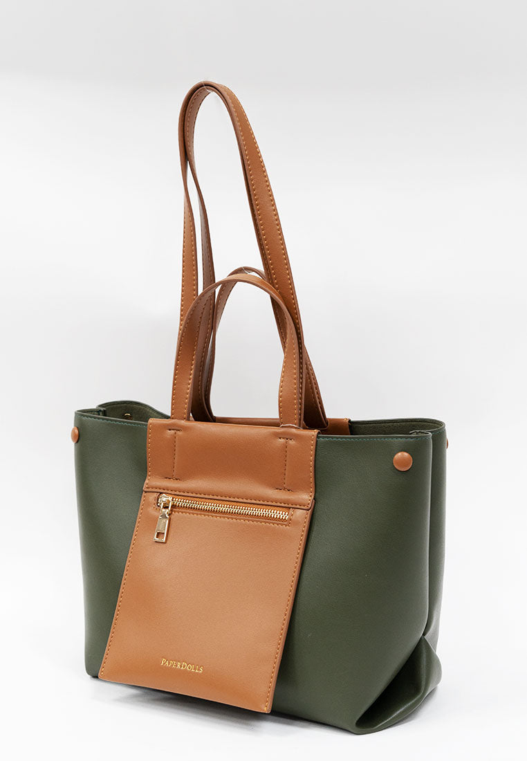 Chloe Color-Block Tote Bag