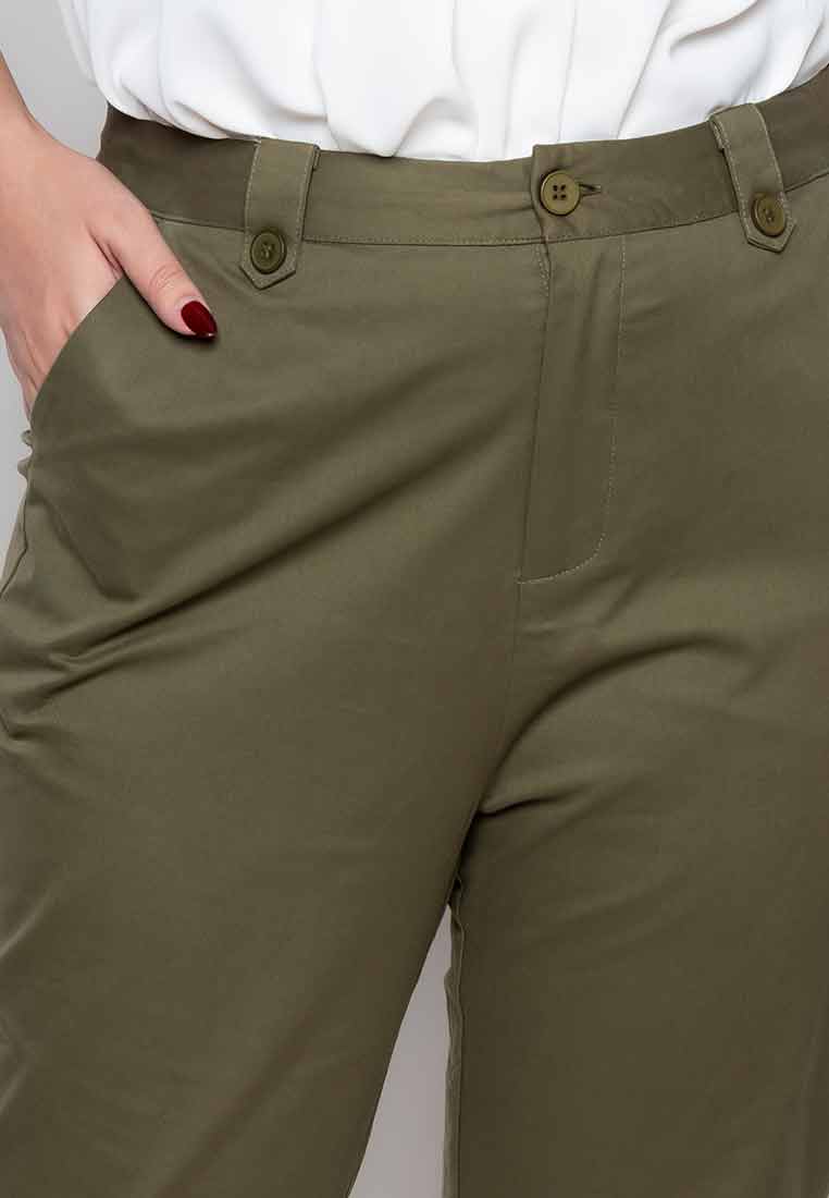 Milly Plus Size Melyna Slim Casual Pants with Belt Loop Detail