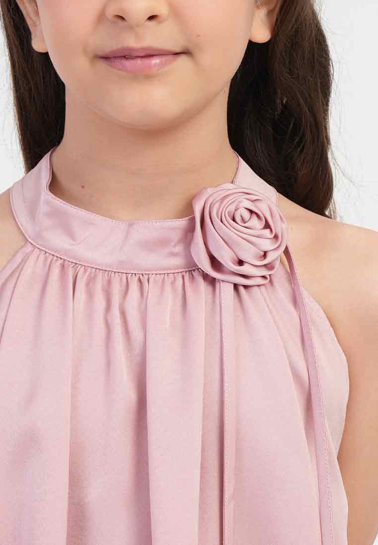 Treehouse  Maisy Halter Rose Accent Girl's Dres
