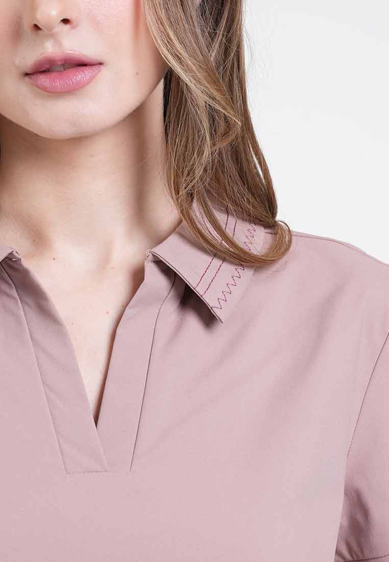 Camila Embroidered V-Neck Collar Top