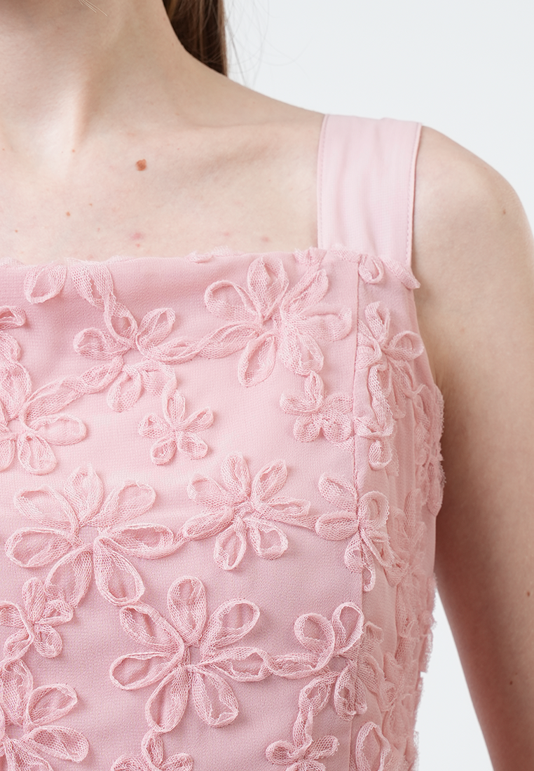 Daphne Lace Bodice Pleated Midi Dress
