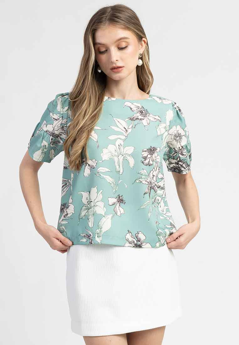 Nadine Floral Button-Up Blouse