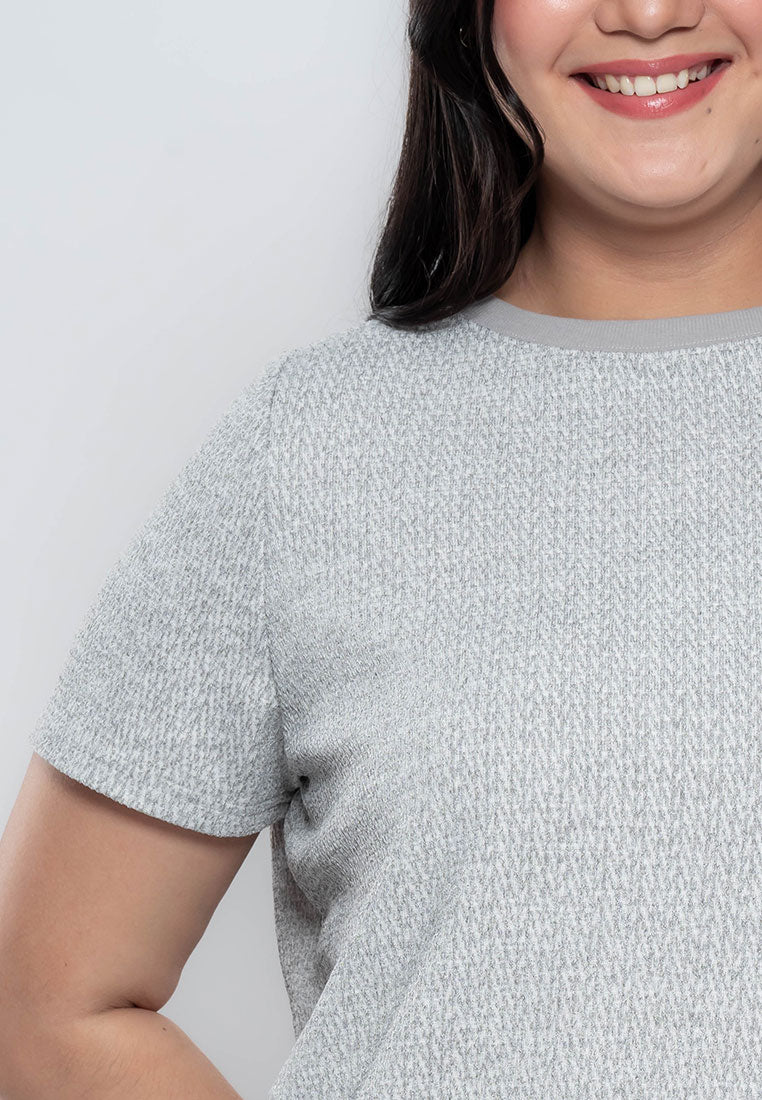 Milly Plus Size Gracelyn Round Neck Knit Top with Texture