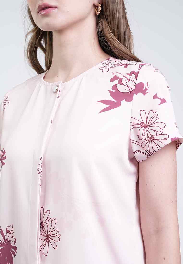 Lauren Button-Front Floral Top