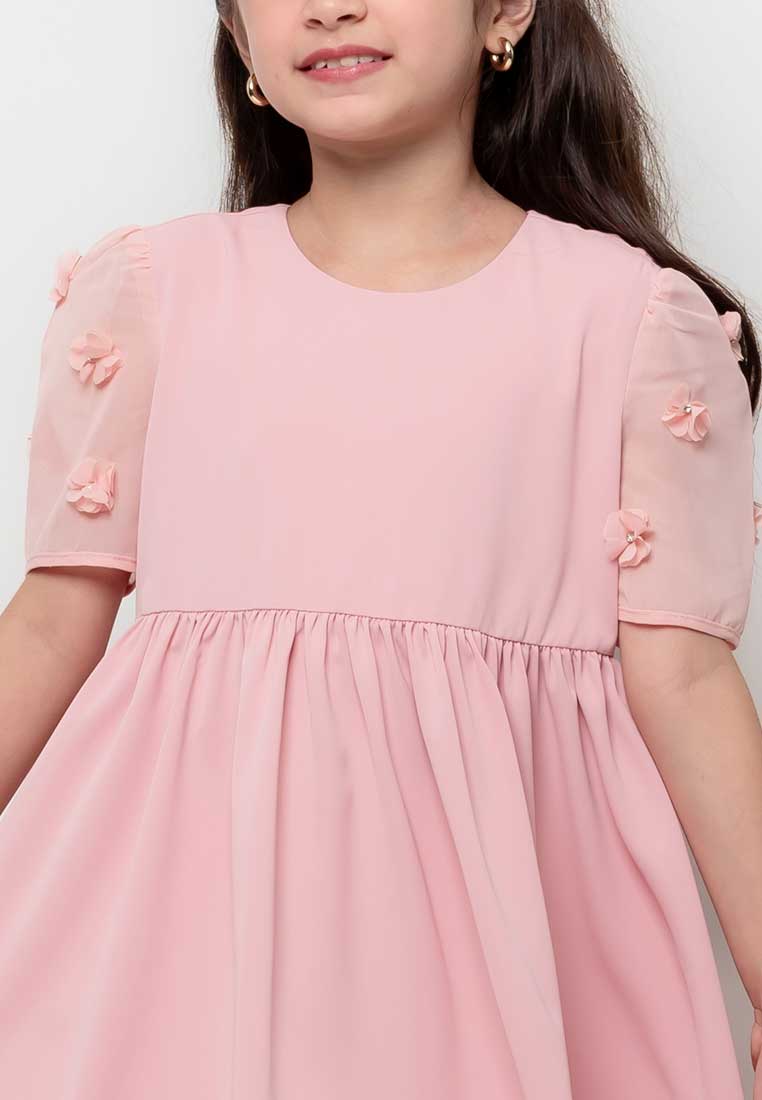 Treehouse Kids Belle Dress with  Flower Applique