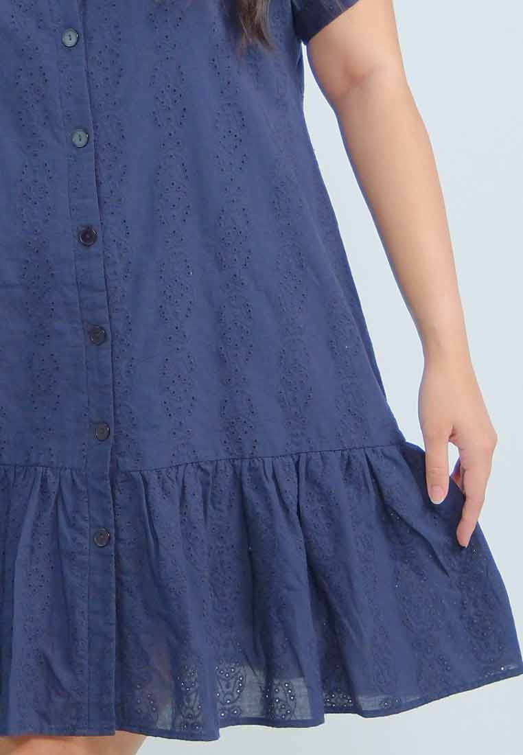 Milly Plus Size Daleyza Eyelet Button-down Flounce Dress