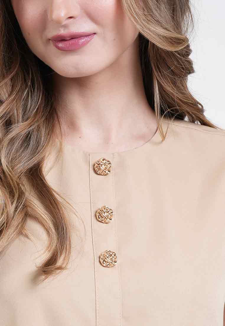 Grace Embroidered-Hem Sleeveless Dress