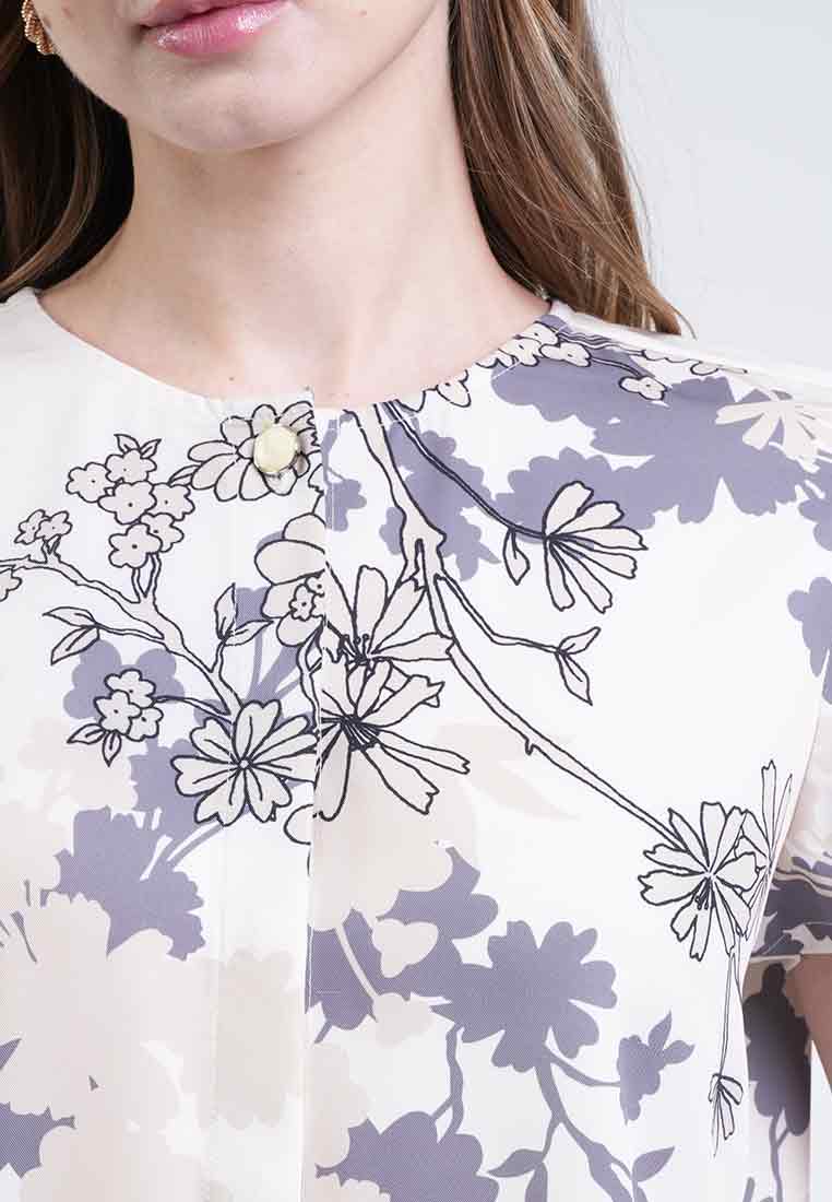 Lauren Button-Front Floral Top
