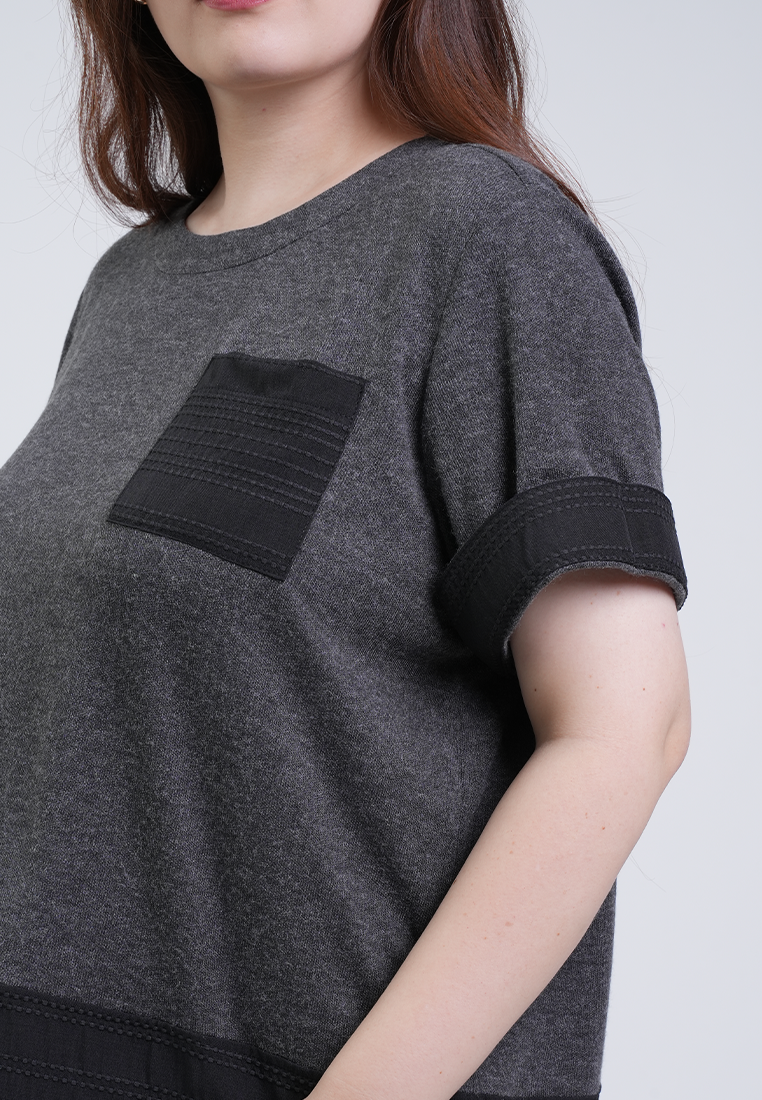 Milly Plus Size Danielle Relaxed Fit Patch Pocket Top