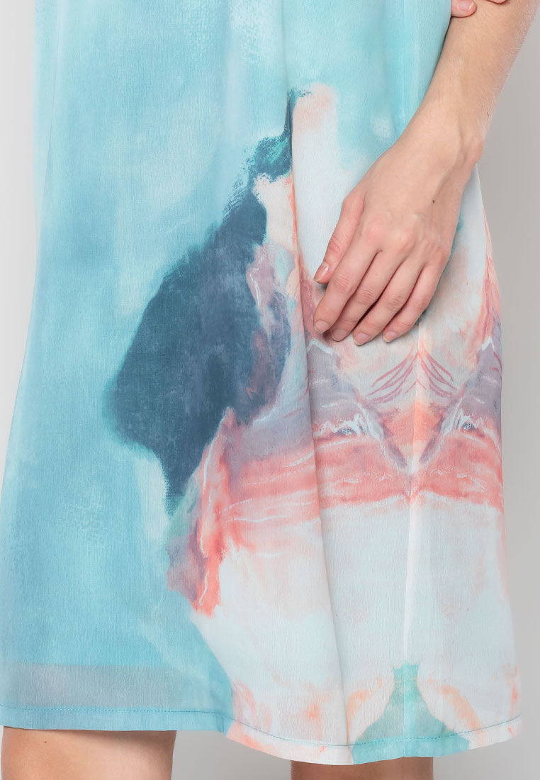 Cosette Sleeveless Dress in Abstract Print