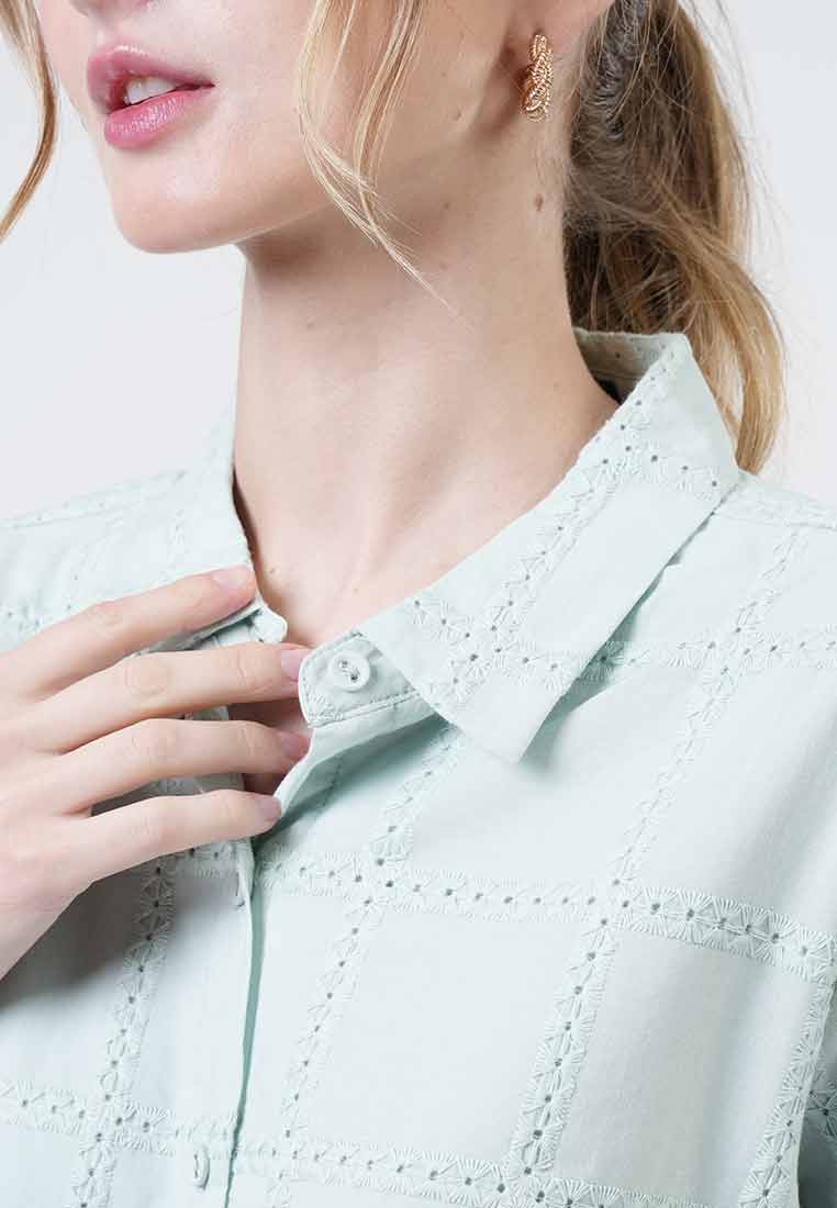 Patricia Scalloped Eyelet Blouse